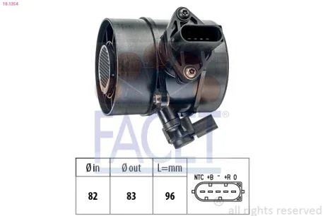 Расходомер воздуха MB C,E-class (W203/W204/W211 2.1-3.2CDI 02-10 FACET 10.1354