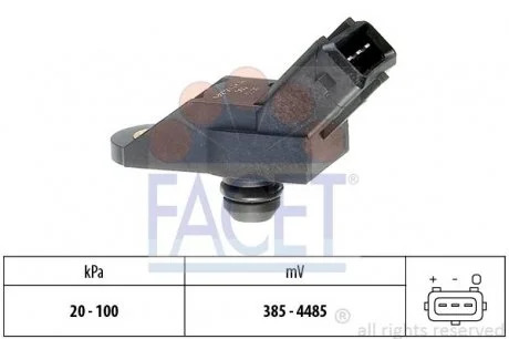 Датчик тиску наддуву (4 конт.) BERLINGO/PEUGEOT 106/205 1.1-3.0 87-  Facet FACET 10.3010