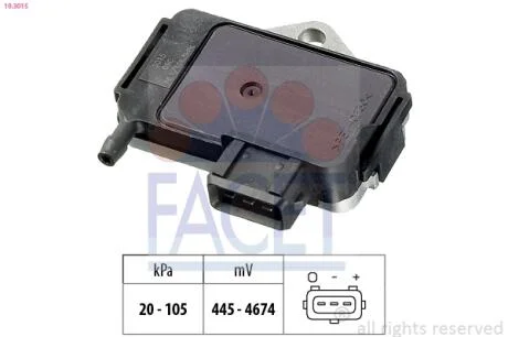 Датчик тиску наддуву VW Caddy 1.9 TDI 96-> FACET 10.3015