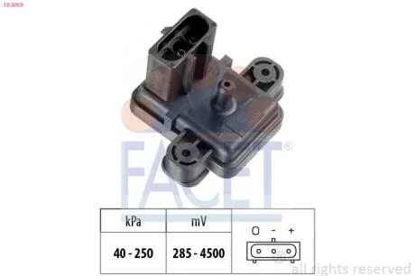 Датчик давления наддува Ford Transit 2.5 DI/TD/TDI 91->  FACET 10.3059