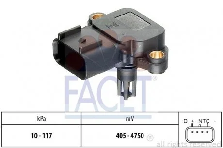 Датчик давления наддува Ford Focus 1.4 16v (98-04)  FACET 10.3077