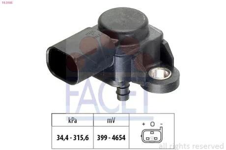 Датчик тиску повітря MB A, C, E, S, M, G, Sprinter (05-19)/Jeep Grand Cherokee (05-10) 3.0 CRD (10.3165) FACET 103165