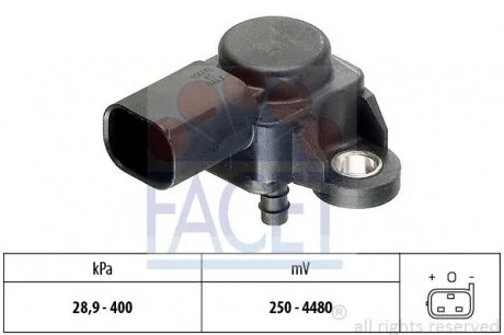 Датчик тиску наддуву (3 конт.) MB OM651 Sprinter W906/Vito W639/W447/C-class W205 Facet FACET 10.3175