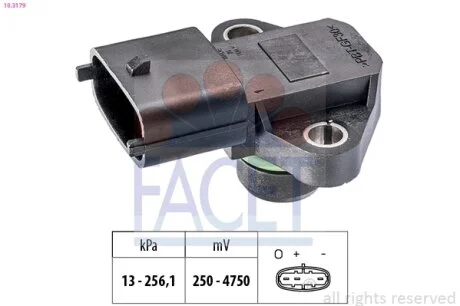 Датчик давления наддува (MAP) Hyundai SantaFe (01-) 2.0 CRDi (10.3179) Facet FACET 103179