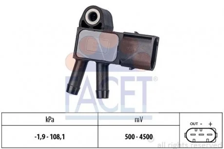 Датчик давления выхлопных газов M646/651 06-  FACET 10.3294