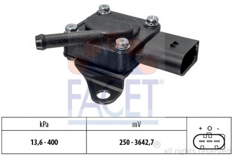 Датчик давления наддува BMW 1(E87)/3(E90)/5(F10)/X3(E83) 2.0/3.0D 07-13 FACET 10.3319 (фото 1)