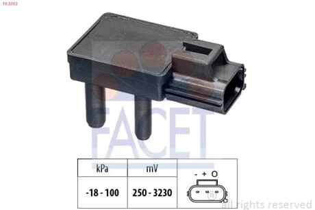 Датчик тиску випускних газів FACET 10.3332