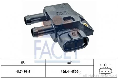 Датчик давления выхлопных газов Toyota AVENSIS III 2.0 D-4D (ADT270_) (12-18)  FACET 10.3333