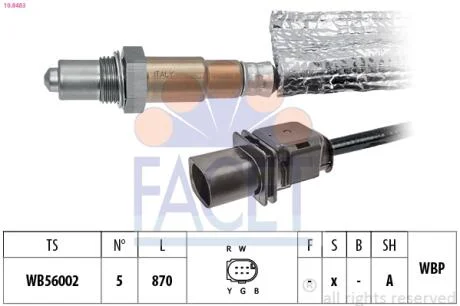 Датчик кислорода (лямбда-зонд) OM271 Sprinter 08-  FACET 10.8483
