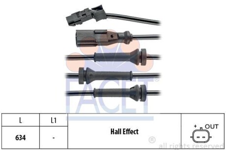 Датчик ABS Clio III (05-14)/Logan (04-) FACET 210056