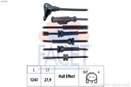 Датчик ABS Fiat 500X (14-)/Jeep Renegate (14-) FACET 210184