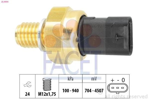 Датчик давления масла Opel Astra J, K, Insignia A, B (25.0004) Facet FACET 250004 (фото 1)