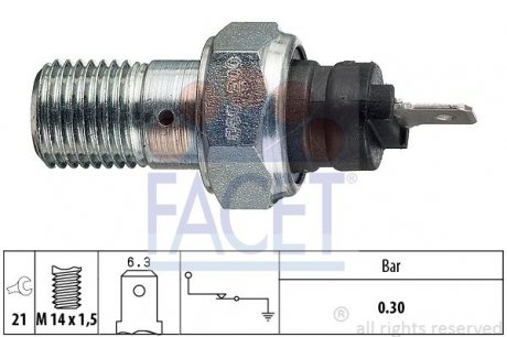 Датчик давления масла Lancia Y10 1.1 i.e. fire (156ag) (89-95) FACET 7.0003 (фото 1)