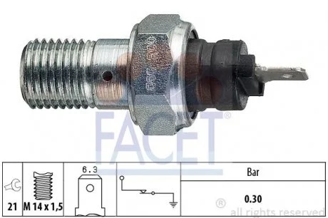 Датчик давления масла Lancia Y10 1.1 i.e. fire (156ag) (89-95)  FACET 7.0003