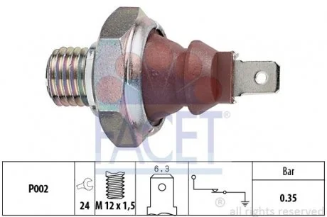 Датчик тиску оливи OM 601/611 >03 Facet FACET 7.0026