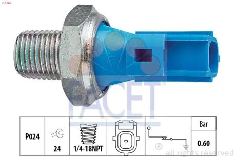 Датчик давления масла Ford Transit 2.4 DI/TDE 00->  FACET 7.0147
