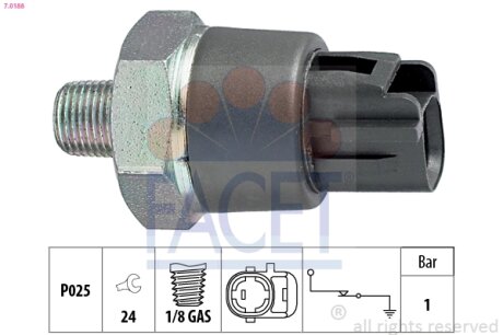 Датчик давления масла Mazda 3 (13-), 6 (13-), CX-5 (12-) 1.5, 2.0, 2.5 SkyActiv FACET 70188