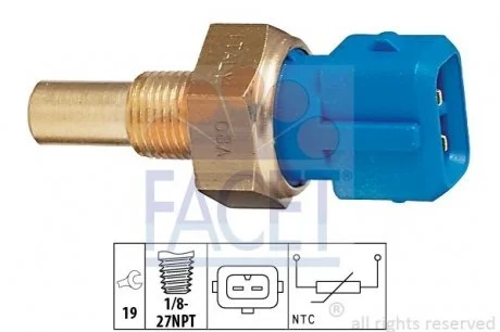 Датчик температуры Fiesta 1.3i 95-02/ Transit 2.5 TD/D 88-00  FACET 7.3156