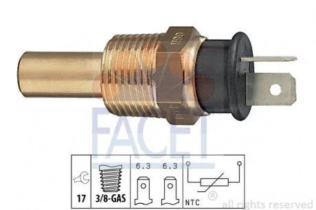 Датчик температуры Hyundai H100 2.4 (97-04)  FACET 7.3228