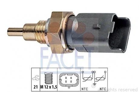 Датчик температуры Alfa romeo 147 1.6 16v t.spark (937axb1a) (01-10)/Fiat Brava 1.6 16v (182.bu) (99-02)  FACET 7.3286