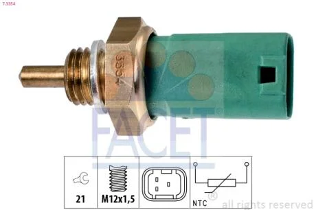 Датчик температури охолоджуючої рідини Clio (05-)/Modus (04-) 1.2 16V (7.3354) Facet FACET 73354