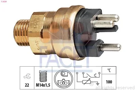 Датчик включения вентилятора M102 (3 конт.)  FACET 7.3529