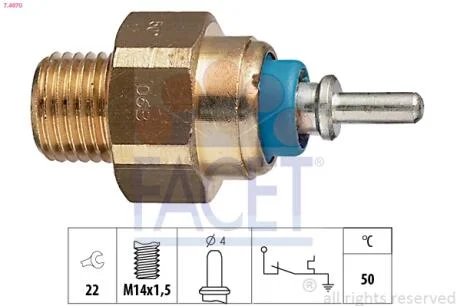 Датчик включения вентилятора аної рідини Mercedes Benz W124/201/T1/T2 M102/OM602/603 77->  FACET 7.4070