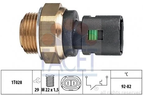 Датчик включения вентилятора (t 92°C) MASTER/TRAFIC/MEGANE 1.4-2.8 89-03  FACET 7.5128