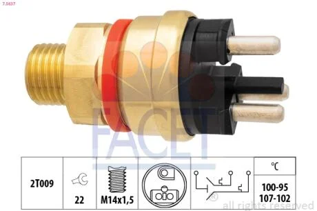Датчик включения вентилятора Mercedes Benz W124/201 M102/OM601 82->  FACET 7.5637