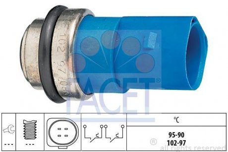 Датчик включения вентилятора (синій) AUDI A4/A6/VW Passat 1.4-2.8 96-05 FACET 7.5692
