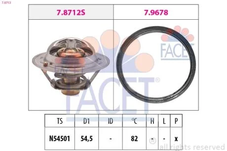 Термостат системи охолодження (Renault Megane III, Fluence, Koleos 2.0 16V) FACET 78713