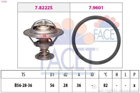 Термостат Mitsubishi Lancer 2.0 evo x (cz4a) (08-16)  FACET 7.8728