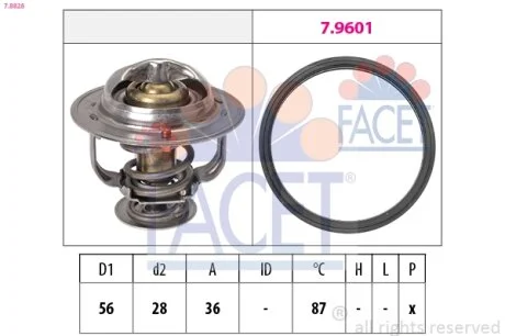 Термостат Mitsubishi Lancer IX (08-), Outlander II, III (06-) 1.8i, 2.0i, 2.4i (FACET 78828