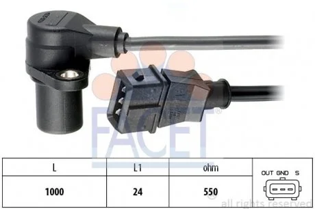 Датчик оборотов коленвала Chevrolet Epica 2.0 (05-06)  FACET 9.0228