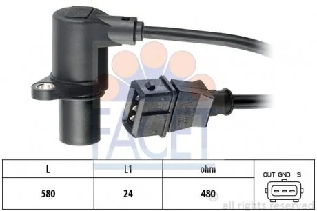 Датчик обертів коленвала VW Passat B5/Audi A4 1.6/1.8 (93-05) Facet FACET 9.0297