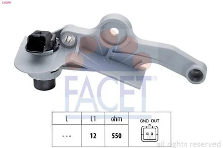 Датчик обертів коленвала Citroen C4 i 1.6 16v (04-11) Facet FACET 9.0299