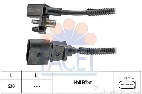 Датчик обертів коленвала VW New beetle 1.4 (01-10) Facet FACET 9.0443