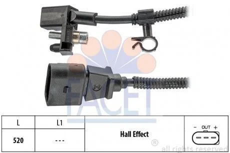 Датчик обертів коленвала VW Polo 1.0/1.4 95-01 Facet FACET 9.0445
