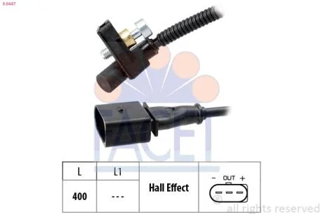 Датчик оборотов коленвала а Skoda Fabia / VW Polo 1.4-1.6 01-> FACET 9.0447