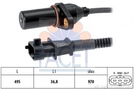 Датчик обертів коленвала Hyundai i30 cw 2.0 crdi (08-12)  Facet FACET 9.0563