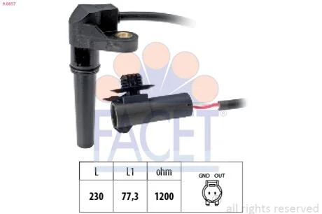 Датчик обертів коленвала Citroen Jumpy / Peugeot Expert / Renault Kangoo 1.4-2.0 i (97-) Facet FACET 9.0617