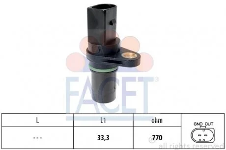 Датчик обертів коленвала Audi A5 1.8 tfsi (07-17)  Facet FACET 9.0640