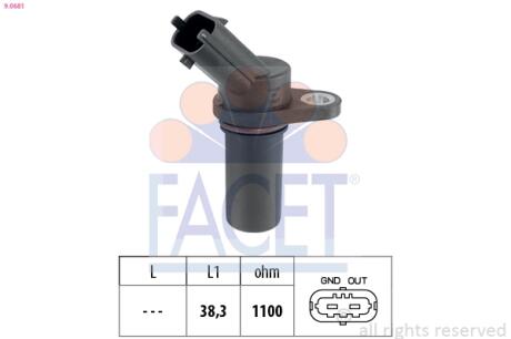 Датчик обертів коленвала Fiat Ducato/Daily 2.3JTD 02- FACET 9.0681