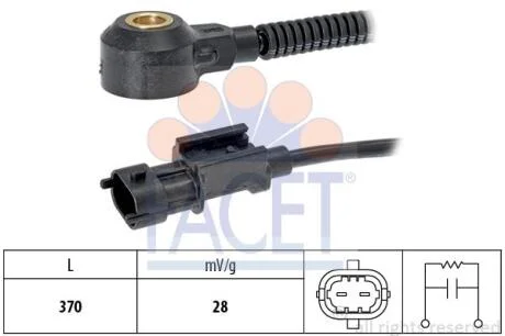 Датчик детонації Hyundai Accent, i20, i30 (14-)/KIA Ceed, Rio (13-) 1.4 Mpi, CVVT, LPG (9.3252) Facet FACET 93252