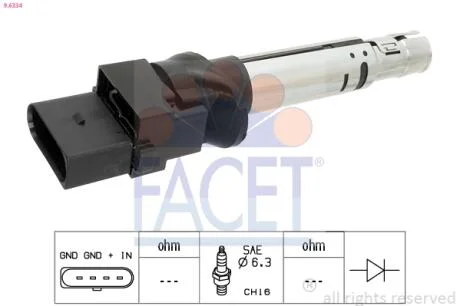 Котушка запалення Audi Tt 3.2 v6 quattro (06-10) FACET 9.6334