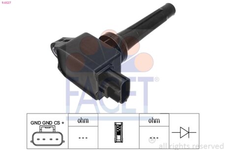 Катушка зажигания Mazda 3 (13-), 6 (13-), CX-5 (12-), CX-30 (19-) 1.5, 2.0, 2.5 FACET 96527