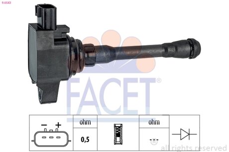 Катушка зажигания Renault Logan II, Sandero II (17-) 1.0 B4D (9.6543) FACET 96543