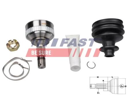 Шрус колісний ABS48 25/34 шліца Peugeot Partner FAST FT25088K