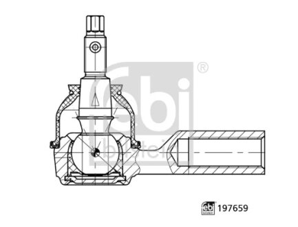Наконечник рульової тяги з стопорною гайкою і шплінтом FEBI BILSTEIN 197659