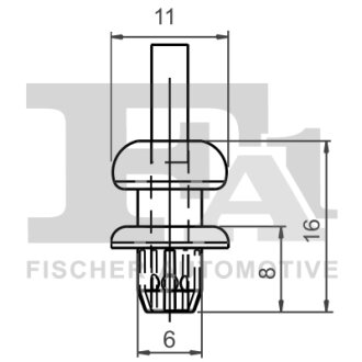 Кліпса кріплення (затискач) Fischer Automotive One (FA1) 21-20013.5